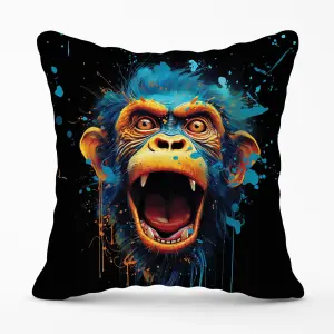 Crazy Monkey face Splashart Cushions 45cm x 45cm