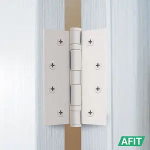 AFIT White Door Hinges - 4 Inch / 102mm  Internal Fire Door Hinges - 10 Pairs