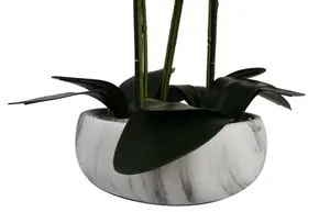 Orchid Artificial Pink Marble Effect Ceramic Planter Botanik