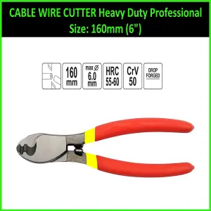 CABLE WIRE CUTTER Heavy Duty Professional Sizes 160 mm (6.5")