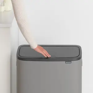 Bo Touch Bin, 60 litre, with 1 inner Plastic Bucket Mineral Concrete Grey