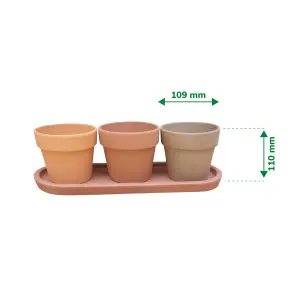 Verve Arara Terracotta Cement & terracotta Plant pot (Dia) 10.9cm, (H)11cm, 400ml