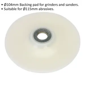 High-Quality 104mm Backing Pad for Angle Grinders and Sanders - Compatible with 115mm Abrasives