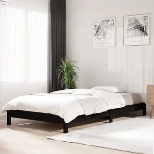 Berkfield Stack Bed Black 80x200 cm Solid Wood Pine