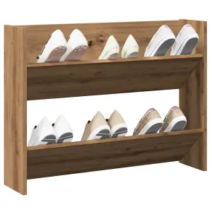 Berkfield Wall Shoe Cabinet Artisan Oak 80x18x60 cm Engineered Wood