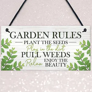 Garden Plaque Gift Summerhouse Decking Shed Sign Home Decor Rules Sign Gift