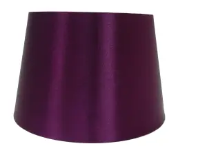 14" Satin Drum Ceiling Table Lamp Shade - Plum