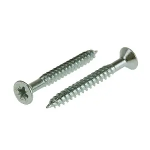 200 PCE Pozi Screws & Red Raw Fixing Plugs, Twin Thread 4.2 x 38mm Countersunk