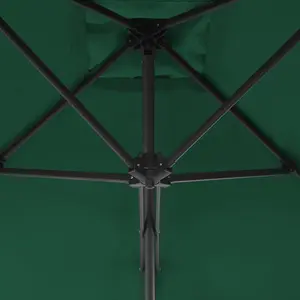 Berkfield Outdoor Parasol with Steel Pole 300 cm Green