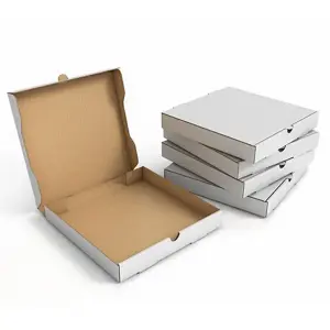 25 x White 16" (16.5 x 16.5 x 2") Cardboard Postal, Takeaways, Restaurants, Desserts & Pizza Take Out Boxes