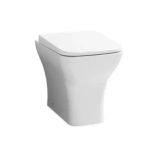 Nes Home Square Back to Wall Rimless Toilet and Soft Close Seat White