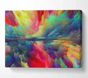 Vibrant Powdered Colours Sky Canvas Print Wall Art - Medium 20 x 32 Inches