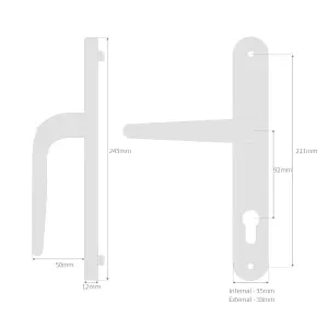 Yale Sparta PAS24 Lever/Lever Door Handle - Long, Chrome (PVD)