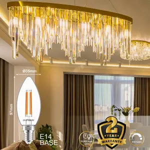 paul russells LED Filament Dimmable Candle Bulb, SES E14, 4.5W 470 Lumens, 40w Equivalent, 2700K Warm White