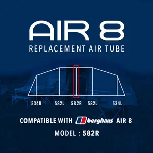 Eurohike Air 8 Replacement Air Tube - 582R, Compatible with Berghaus Air 8 tent