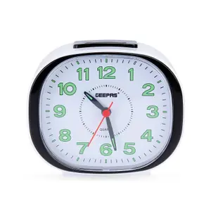 Geepas Bedside Analog Alarm Clock, Table Clock with Large Clear Dial and Hands with Luminous Pointers