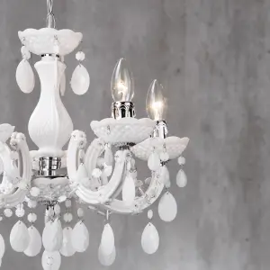 Litecraft Marie Therese White 5 Light Chandelier