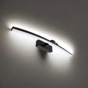 CGC RUBY Black Curved IP44 Bathroom Mirror Wall Light 8W