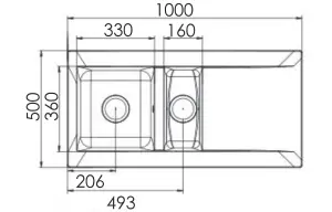 Liquida EW15WH 1.5 Bowl Composite Reversible Inset White Kitchen Sink With Waste