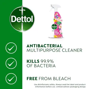 Dettol Antibacterial Multipurpose Cleaner Flower Power 750ML (Pack Of 12)