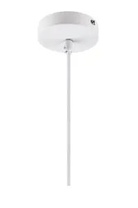 GoodHome Arraqis Matt White Wood effect Pendant ceiling light, (Dia)360mm