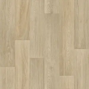 Sepia Oak Brown Wood Effect Anti-Slip Vinyl Flooring Sheet For Kitchen Bathroom Dinning Room -4m(13'1") X 2m(6'6")-8m²