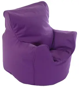 Cotton Twill Purple Bean Bag Arm Chair Toddler Size