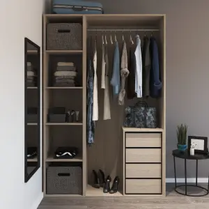 GoodHome Atomia Freestanding Oak effect Particle board Wardrobe, clothing & shoes organiser (H)2250mm (W)1500mm (D)580mm