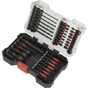 35 Pc Impact Grade Power Tool Bit Set - S2 Steel Bits - 1/4" Hex - Storage Case