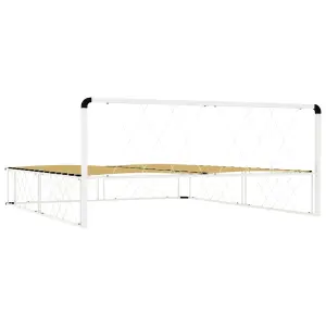 Berkfield Bed Frame White Metal 200x200 cm