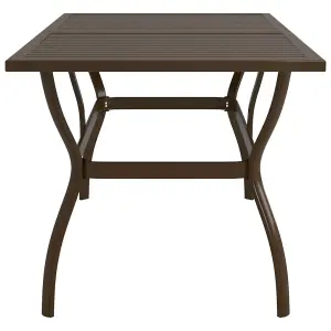 Berkfield Garden Table Brown 140x80x72 cm Steel