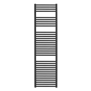 Bray Dual Fuel Heated Towel Rail, Straight, Black - W500 x H1200 mm