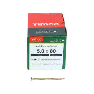 TIMCO Classic Multi-Purpose Countersunk Gold Woodscrews - 5.0 x 80 (200pcs)