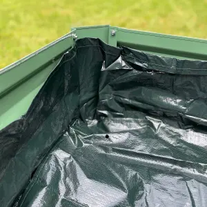 Metal Raised Vegetable Bed in Green (100cm x 30cm) with Liner