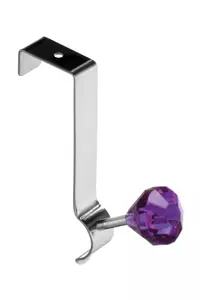 Essentials by Premier Over Door Purple Diamante Single Hook