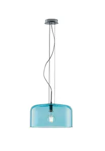 Luminosa Gibus Glass Dome Ceiling Pendant, Blue, E27