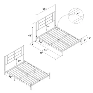 Jensen Metal Bed Black, Double