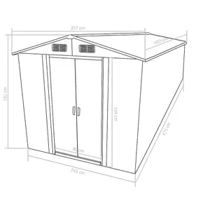 Berkfield Garden Shed 257x489x181 cm Metal Brown