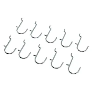 Draper Metal J-Hooks for Back Panel/Pegboard (Pack of 10) 10218