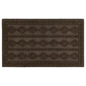 JVL Knit Rubber Backed Indoor Doormat, 45x75cm, Brown