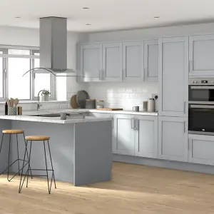 GoodHome Alpinia Matt grey wood effect Matt grey painted wood effect shaker Wall Kitchen cabinet (W) 600mm (H)720mm