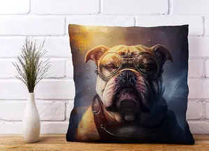 Bulldog Splashart Golden Cushions 45cm x 45cm