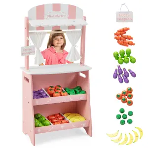 Costway Farmers Market Play Set Grocery Store for Kids w/Food Accessories