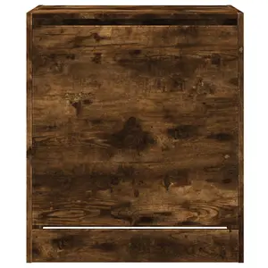 Berkfield Shoe Cabinet Smoked Oak 60x42x69 cm Engineered Wood