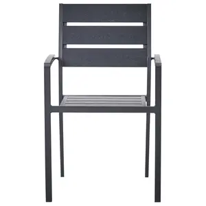 Set of 6 Garden Chairs VERNIO Black