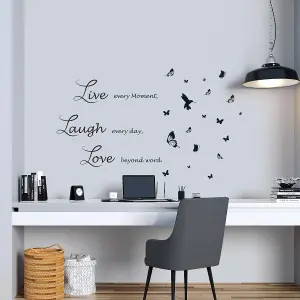 Walplus Lucida Live Laugh Love Home Office Wall Sticker