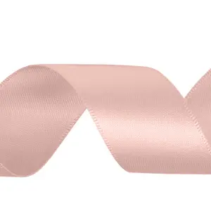 40mm Deep Rose Gold Double Sided Satin Polyester Ribbon Roll, 25 metres