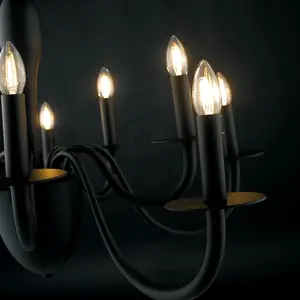 Luminosa ARMSTRONG 10 Light Chandeliers Black 92x53cm