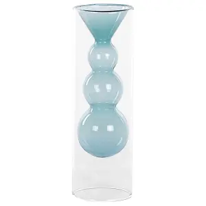 Flower Vase KALOCHI Glass Turquoise