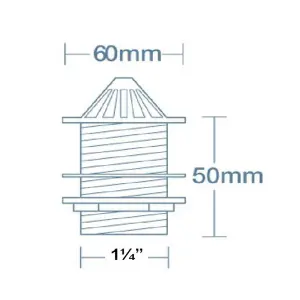 Plastic Body Dome Unslotted Urinal Waste 1 1/4" White